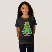 カラフルなクリスマスツリーのイラスト Tシャツ (正面フル)