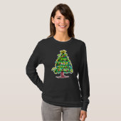 カラフルなクリスマスツリーのイラスト Tシャツ (正面フル)