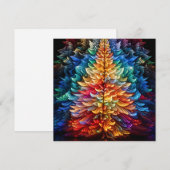 カラフルなクリスマスツリーのホリデーグリーティングカード シーズンカード (正面/裏面)