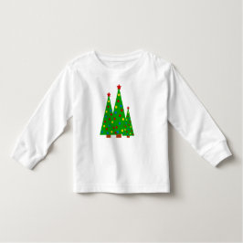カラフルなクリスマスツリーのメリークリスマスの子供 トドラーTシャツ