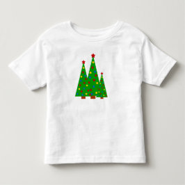 カラフルなクリスマスツリーのメリークリスマスの子供 トドラーTシャツ