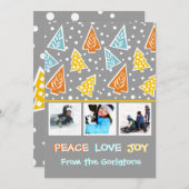 カラフルなクリスマスツリーのモダンな写真の平らなカード シーズンカード (正面/裏面)
