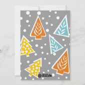 カラフルなクリスマスツリーのモダンな写真の平らなカード シーズンカード (裏面)