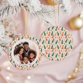 カラフルなクリスマスツリーの写真 セラミックオーナメント