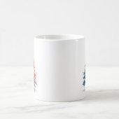 カラフルなクリスマスツリーの水彩画 コーヒーマグカップ (中央)