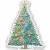 カラフルなクリスマスツリー シール (正面)