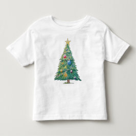 カラフルなクリスマスツリー トドラーTシャツ