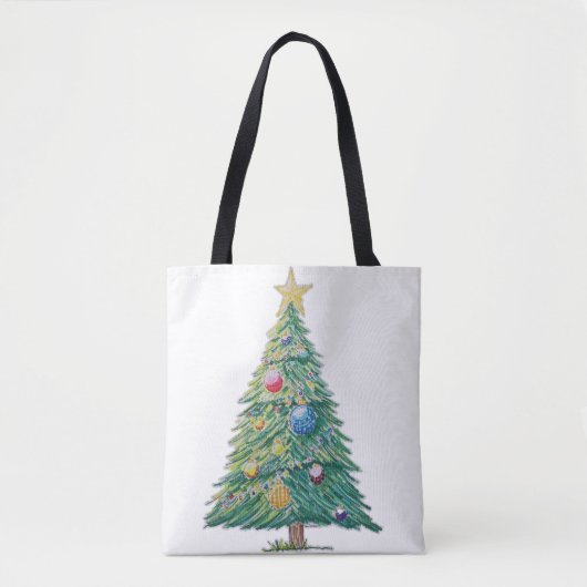 カラフルなクリスマスツリー トートバッグ (正面)