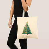 カラフルなクリスマスツリー トートバッグ (正面(商品))