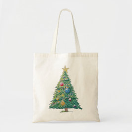 カラフルなクリスマスツリー トートバッグ