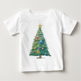 カラフルなクリスマスツリー ベビーTシャツ