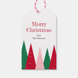 カラフルなクリスマスツリー モダンホリデー ギフトタグ