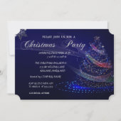カラフルなクリスマスツリー、会社のクリスマスパーティー 招待状 (正面)