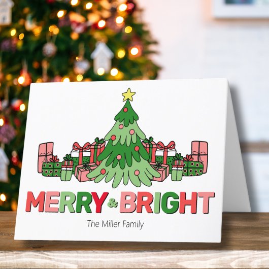 カラフルなクリスマスツリー 楽しくて明るい シーズンカード