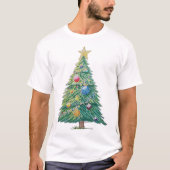 カラフルなクリスマスツリー Tシャツ (正面)