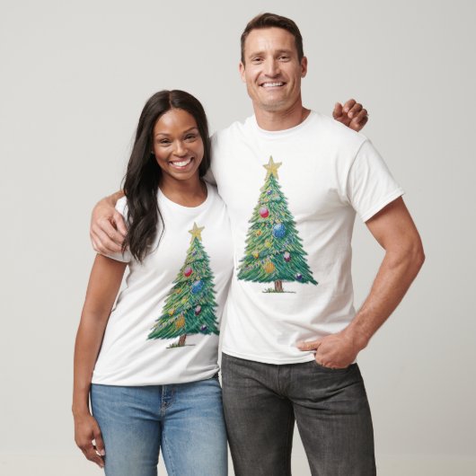 カラフルなクリスマスツリー Tシャツ (ユニセックス)