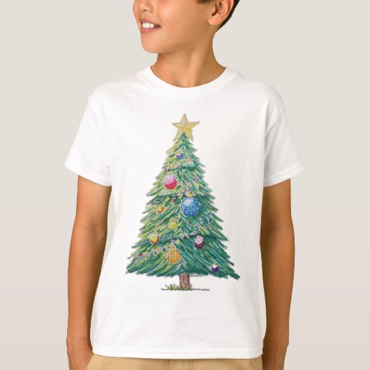 カラフルなクリスマスツリー Tシャツ (正面)