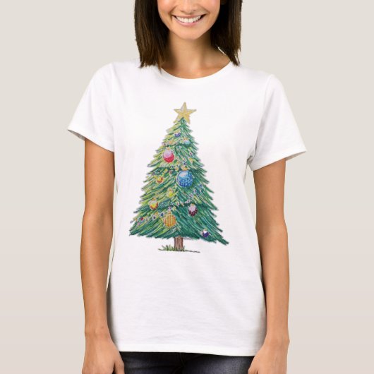 カラフルなクリスマスツリー Tシャツ (正面)
