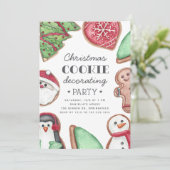 カラフルなクリスマスホリデー Cookie デコレーション パーティー 招待状 (スタンド正面)