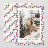 カラフルなクリスマスライトの写真 シーズンカード (正面/裏面)
