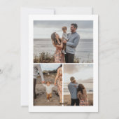 カラフルなクリスマスリース楽しいリボン3枚の写真家族 シーズンカード (裏面)