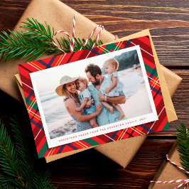カラフルなクリスマス柄のチェックの1枚の写真 シーズンカード