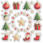 カラフルなクリスマス要素セット シール (正面)