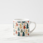 カラフルなクリスマス パイン ツリー シームレス パターン エスプレッソカップ (右)
