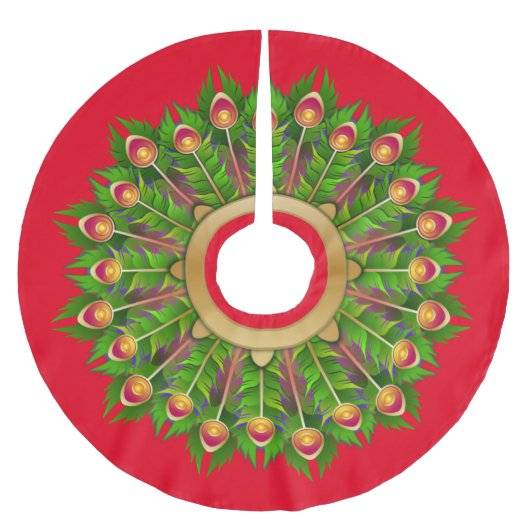 カラフルなクリスマス ブラッシュドポリエステルツリースカート (正面)