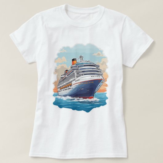 カラフルなクルーズ船 Tシャツ (デザイン正面)