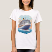 カラフルなクルーズ船 Tシャツ (正面)