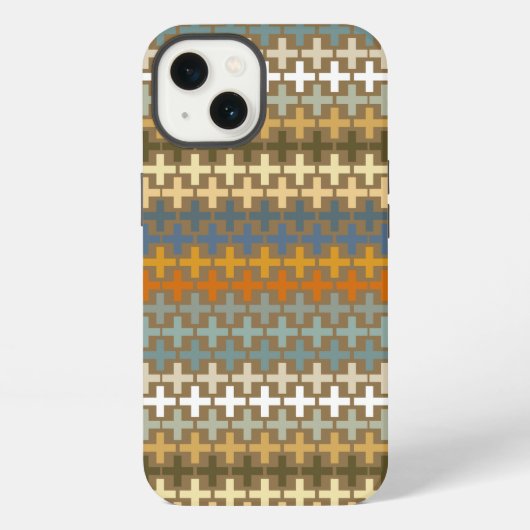 カラフルなクロス柄の組織 iPhoneケース (裏面)