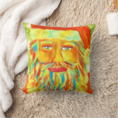 "カラフルなクロース"のサンタ芸術 クッション (ブランケット)