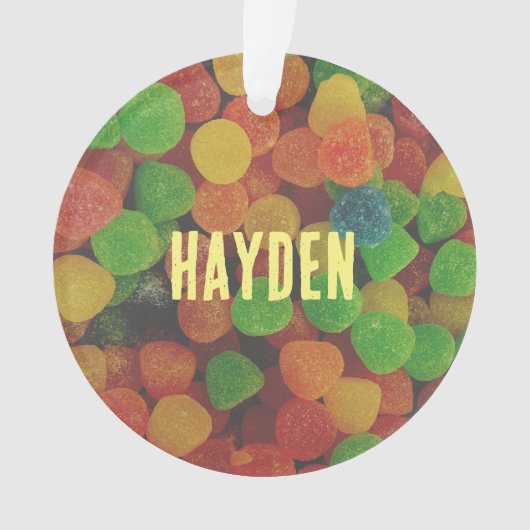 カラフルなグムドロップ 個人名入れ オーナメント (正面)