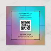 カラフルなグラデーション写真の狙い スクエア名刺 (裏面)