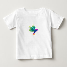 カラフルなグラフィックがプリントされた白のTシャツ ベビーTシャツ