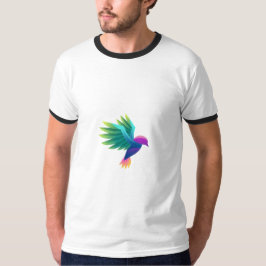 カラフルなグラフィックがプリントされた白のTシャツ Tシャツ