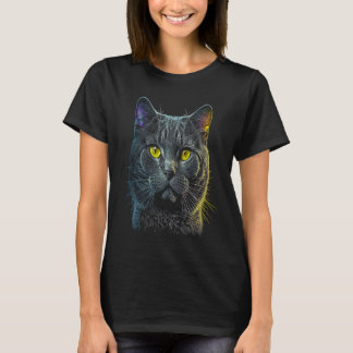 カラフルなグラフィック シャルトリューの猫 お父さん お母さん 男性 女性 Tシャツ