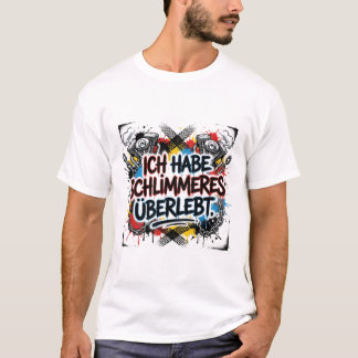 カラフルなグラフィティとドイツのバイク乗りの引用 Tシャツ