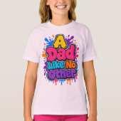 カラフルなグラフィティの父の日ギフト Tシャツ (正面)