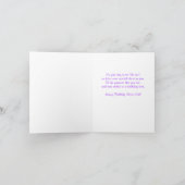 カラフルなグリッターの女の子とのハッピーバースデー カード (内部)