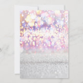 カラフルなグリッター ボケ オンブレ、ティアラ スイート 16 パーティー 招待状 (裏面)