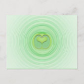 カラフルなグリーンハートスパイラル あなたが恋しい ポストカード (正面)
