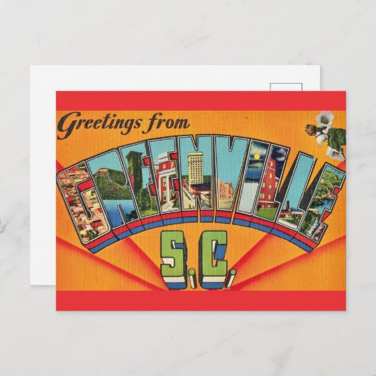 カラフルなグリーンVILLE SC からのご挨 ポストカード (正面/裏面)