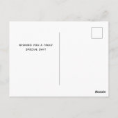 カラフルなグレイの花柄　お誕生日おめでとう ポストカード (裏面)