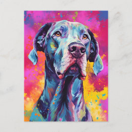 カラフルなグレート・デーン ポストカード