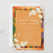 カラフルなケンテウェディング招待状アンカラ 招待状 (正面)