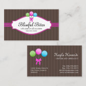 カラフルなケーキのポップ 名刺 (正面/裏面)