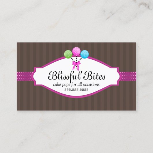 カラフルなケーキのポップ 名刺 (正面)