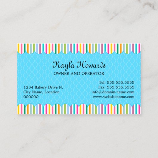 カラフルなケーキのポップ 名刺 (裏面)